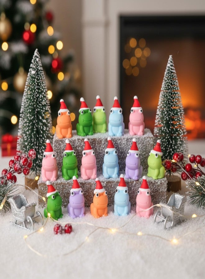 Sonwyoung 58 Pcs Christmas Mini Resin Frogs Miniature Figurines Tiny Resin Frogs for Crafts Fairy House Garden Potted Plants Decor Christmas Gifts Home Party Decor(Multicolor) - Image 4